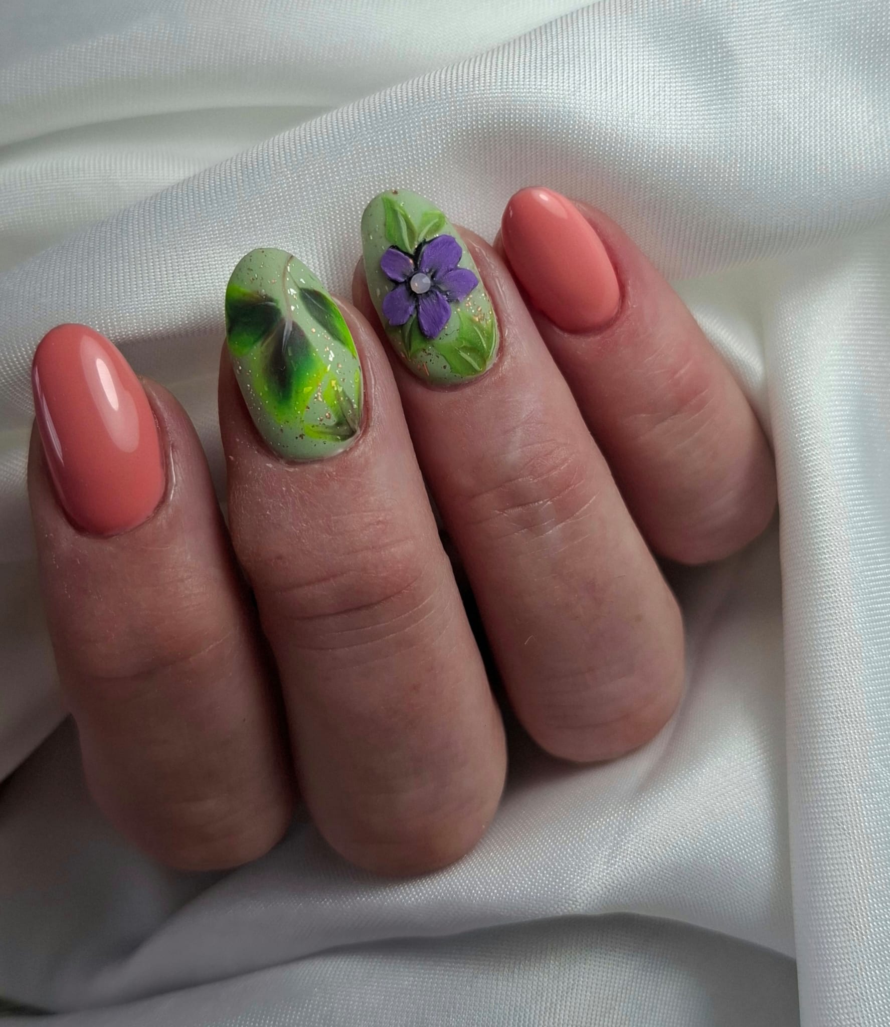 One stroke (bloemen) en 3 flat bloemen